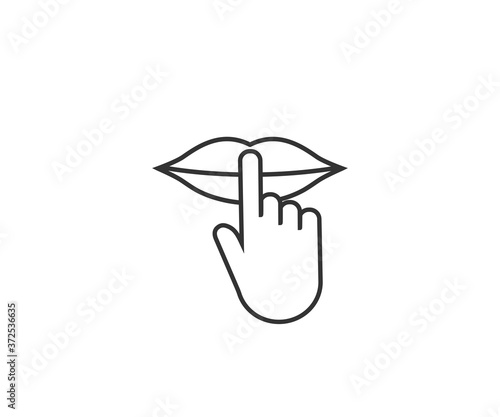 Mute, quiet, silence, silent icon. Vector illustration, flat design.