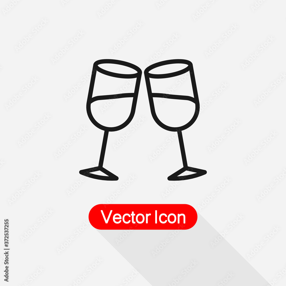 Clinking Glasses Icon, Wineglass Icon Vector Illustration Eps10 Clinking Glasses Icon, Wineglass Icon Vector Illustration Eps10