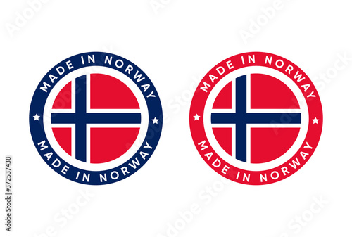 Made In Norway Stamp Sticker Vector Design