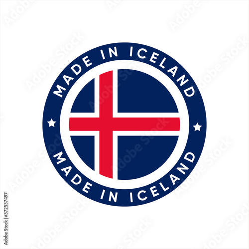 Made In Iceland Stamp Sticker Vector Design
