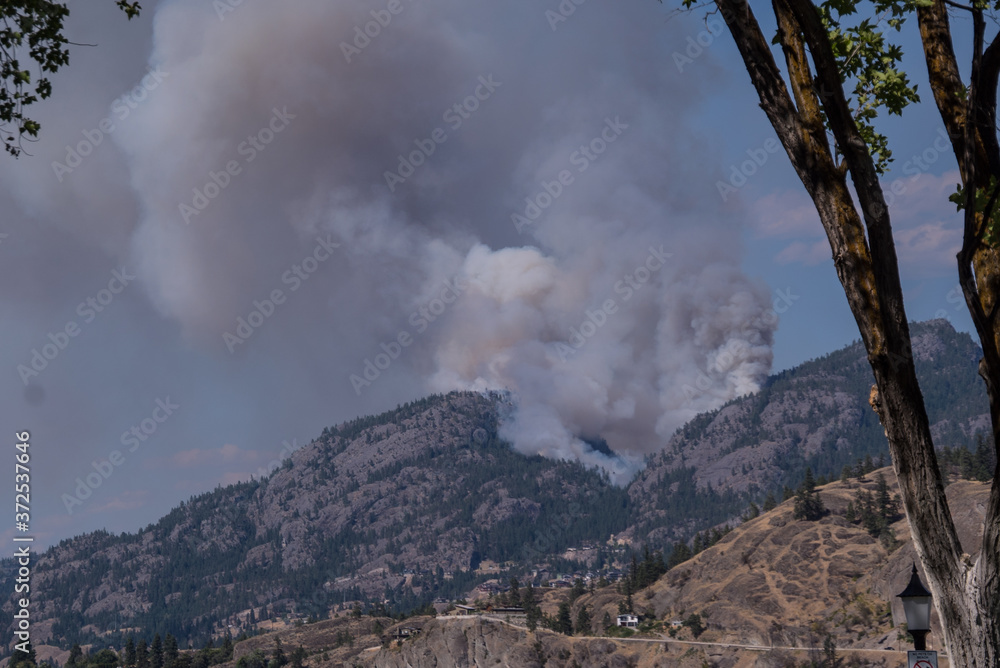 Fototapeta premium Okanagan Falls wildfires spread