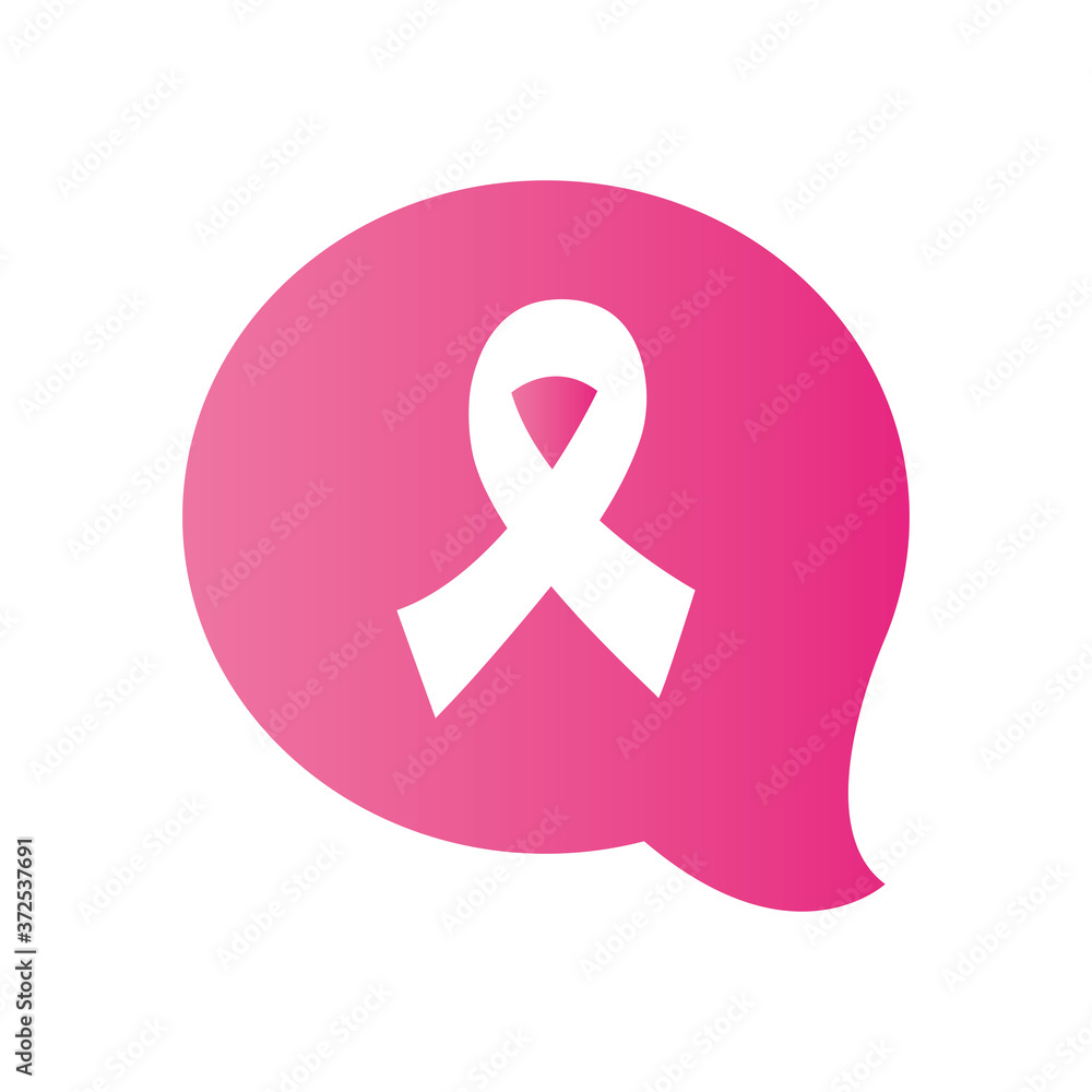 speech bubble with cancer ribbon icon, gradient style speech bubble with cancer ribbon icon, gradient style
