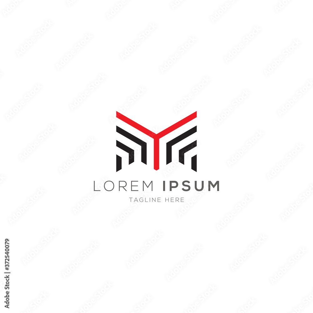Fototapeta premium Minimalist M Letter Logo Design Template