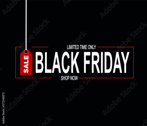 big discount tag. black friday shopping spree concept. banner, vector, graphic.