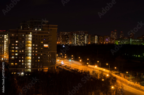 Wallpaper Mural View of the night city, empty streets. Torontodigital.ca