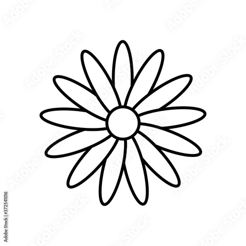 beautiful flower icon, line style