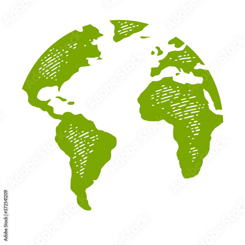 Earth planet. Vector color vintage engraving illustration