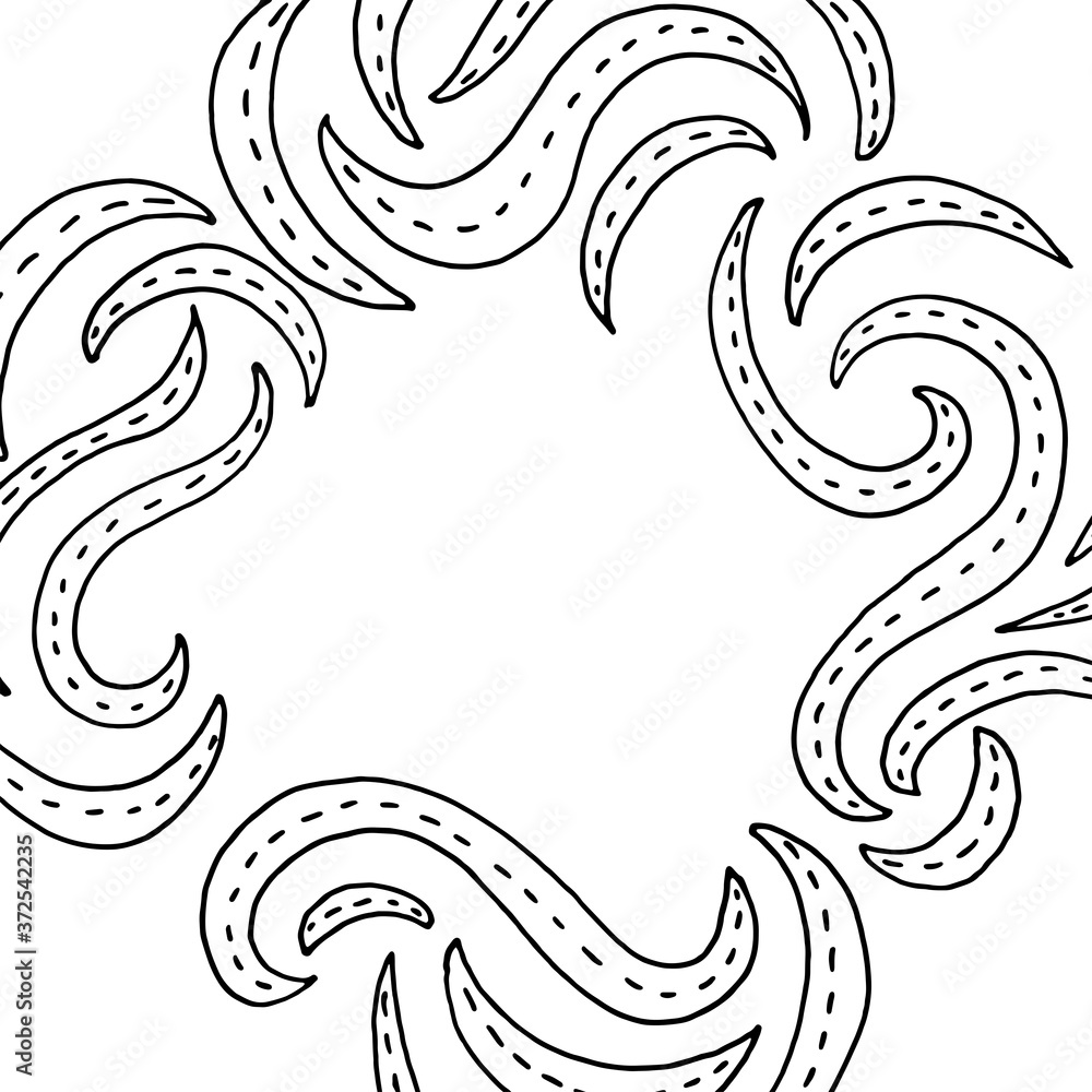 Fototapeta premium Hand drawn doodle style square frame.