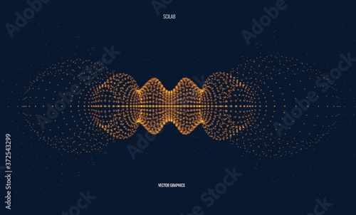 3d particle abstract object. Technology vector illustration
