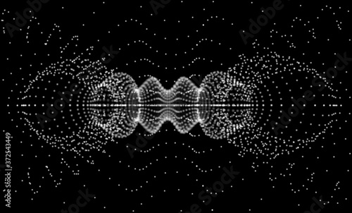 3d particle abstract object. Technology vector illustration.