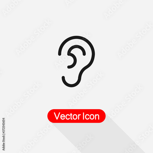 Ear Icon, Hearing Icon Vector Illustration Eps10