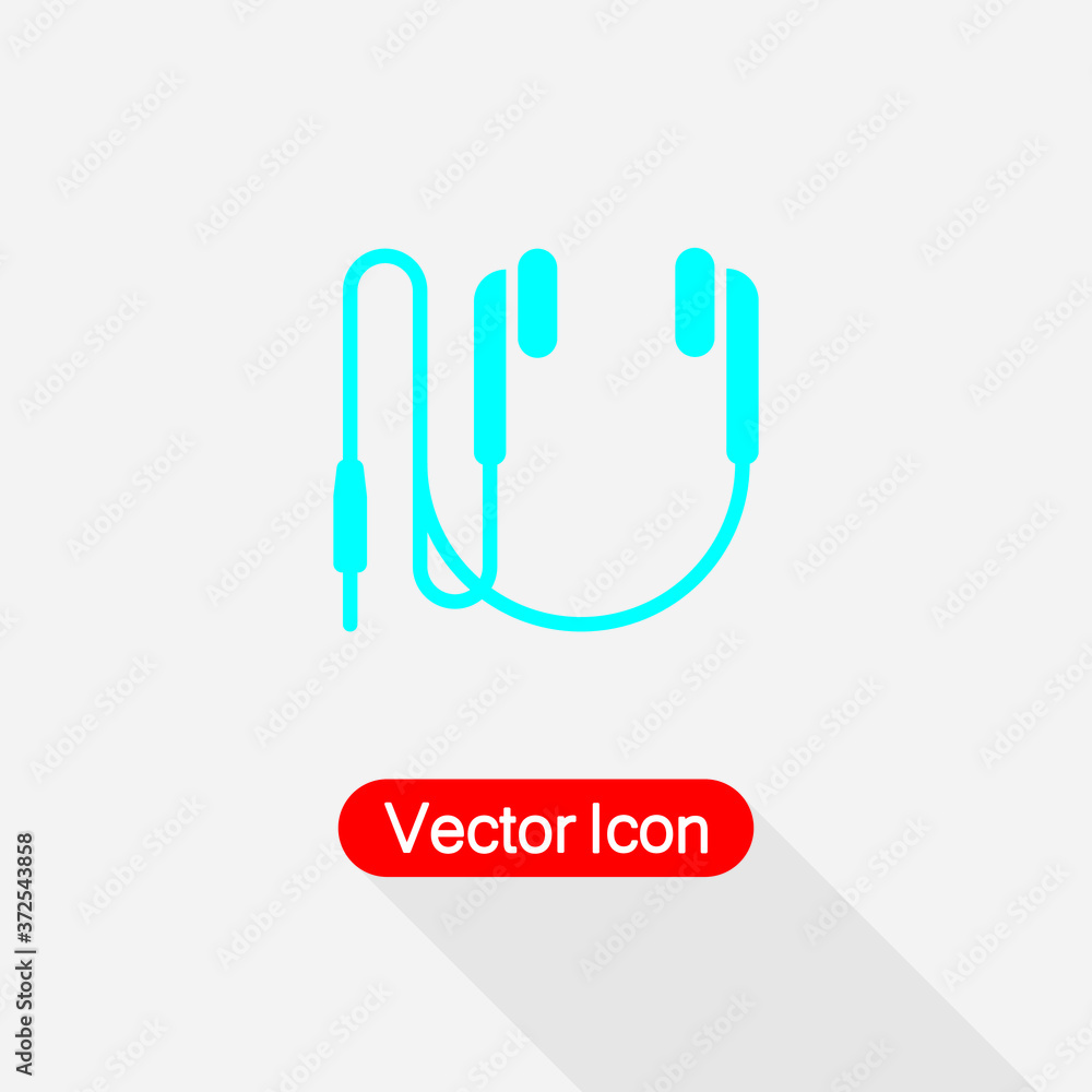 Fototapeta premium Earphones With Connector Icon