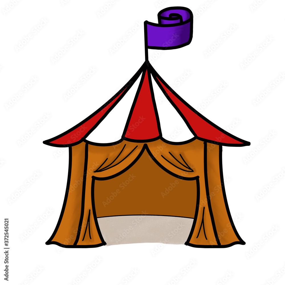 Red circus tent canopy. Art Red circus tent canopy. Art