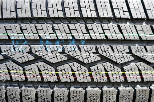 asymmetrical tread pattern of an all season tire © Zigmunds
