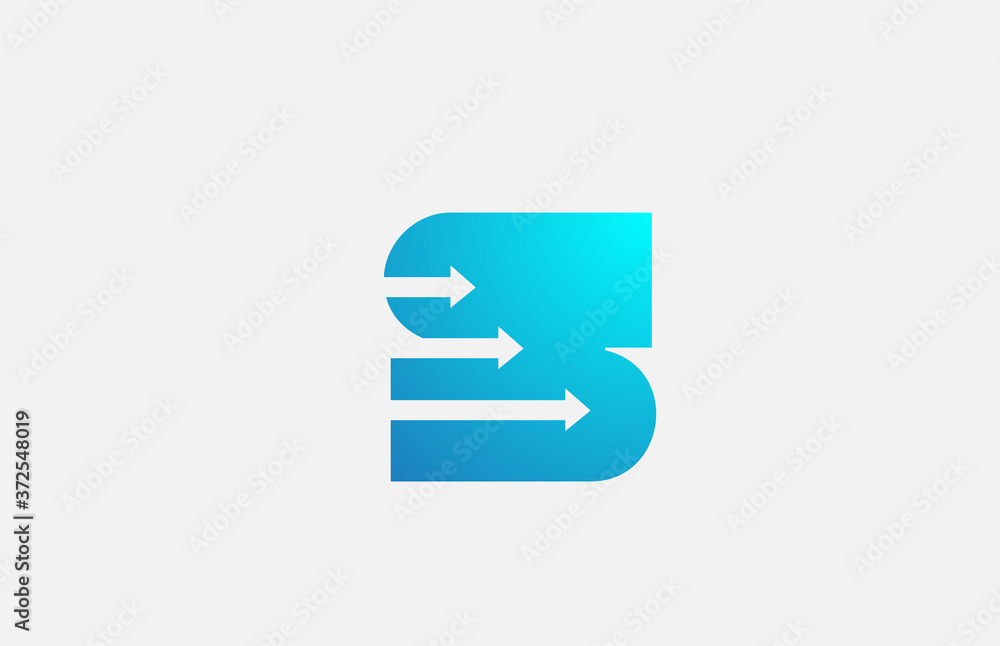 S blue letter alphabet logo icon design with arrows. Business and company corporate identity S blue letter alphabet logo icon design with arrows. Business and company corporate identity
