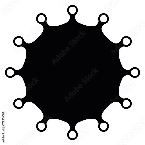 Virus sign. Symbol of coronavirus and COVID-19 desease. Simple flat black vector icon