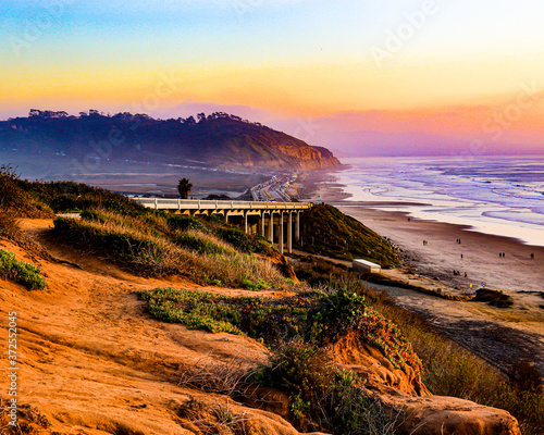 Картината върху платно Torrey Pines at Sunset