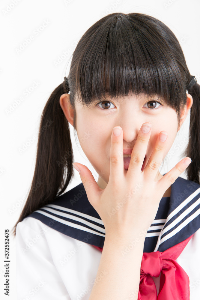 驚く女子中学生 驚く女子中学生