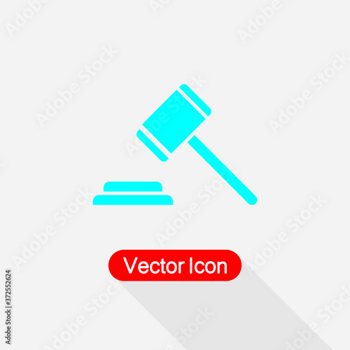 Judge Hammer Icon, Judge Gavel Icon Vector Illustration Eps10
