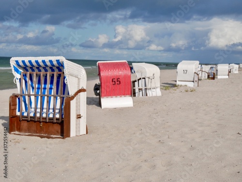 beach chairs on a sandy beach