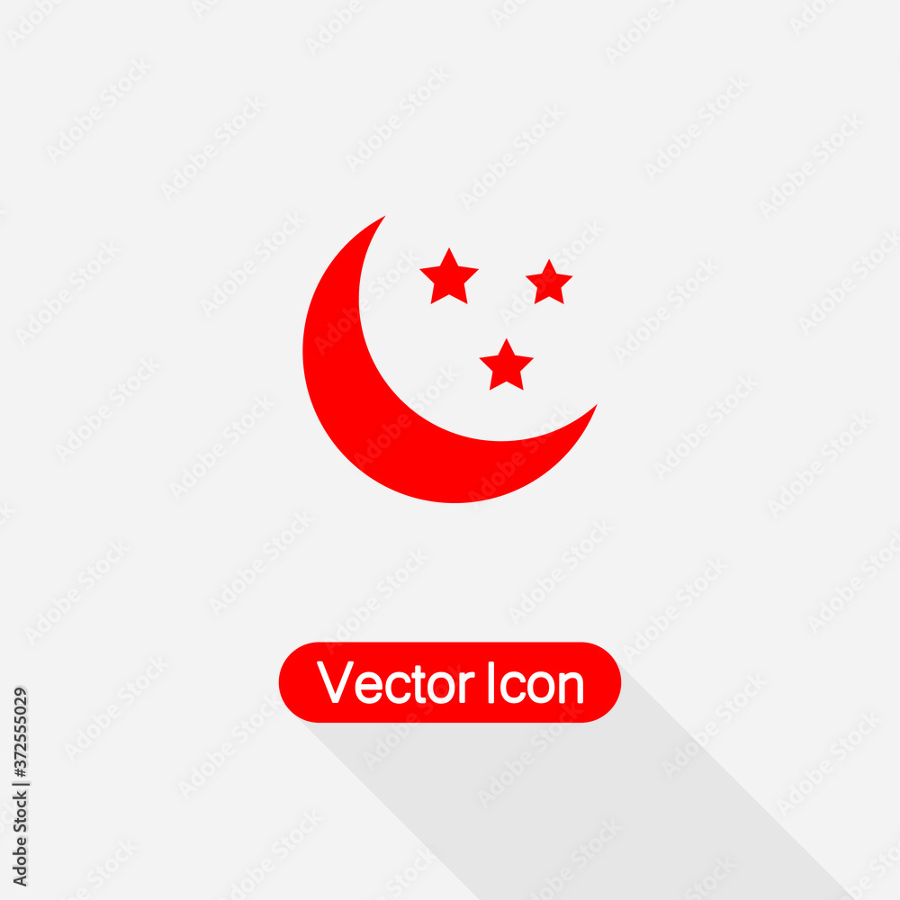 Moon and Stars Icon Vector Illustration Eps10 Moon and Stars Icon Vector Illustration Eps10
