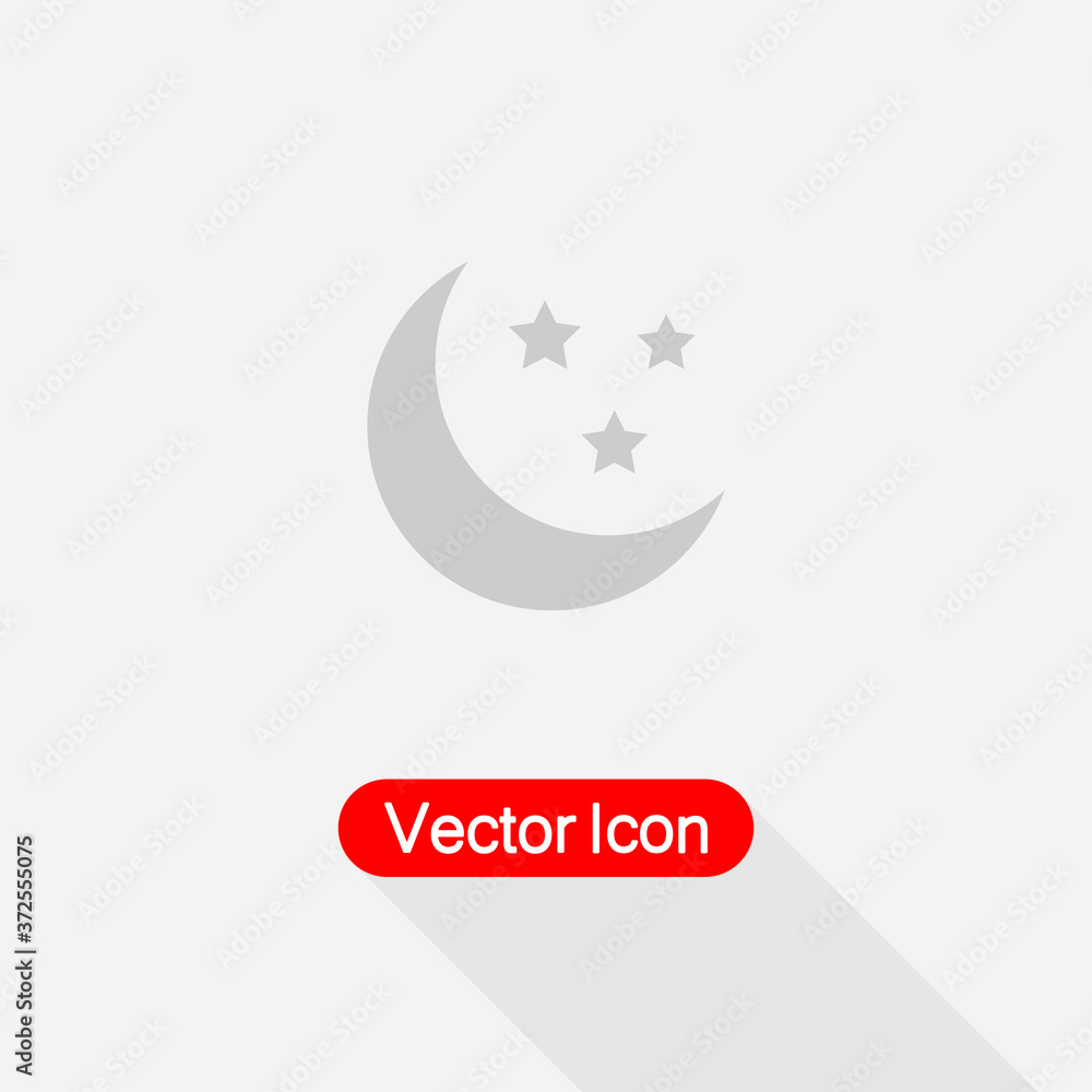 Moon and Stars Icon Vector Illustration Eps10 Moon and Stars Icon Vector Illustration Eps10
