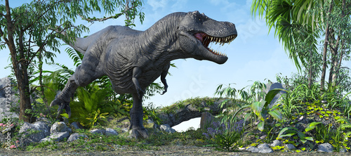 T-Rex - Ferocious Roaring Tyrannosaurus photo