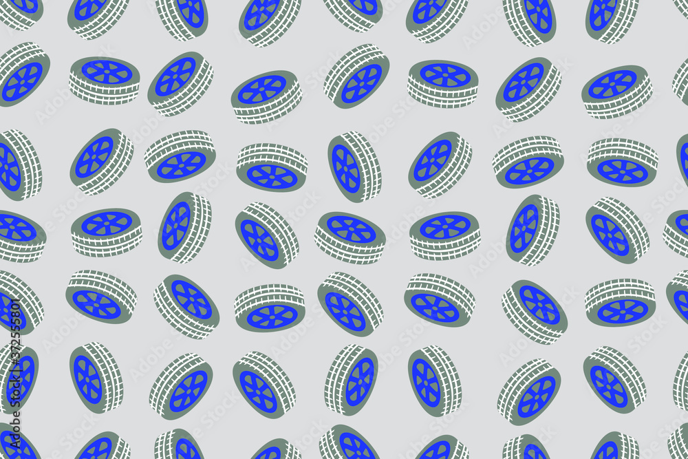 Tire seamless vector pattern blue-gray Tire seamless vector pattern blue-gray
