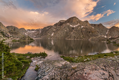 Wind River Wilderness Area - Bear Lake Reflection and Sunset