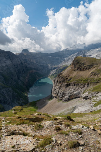 Aussicht auf den Limmerensee, Muttenalp, Glarus-Süd, Schweiz