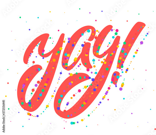 Yay. Vector lettering icon.