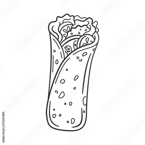 Vector doodle illustration of kebab