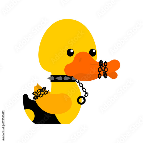 Bdsm Duck Fetish Toy Rubber Duck In Black Suit Vector Illustration Stock Vector Adobe Stock