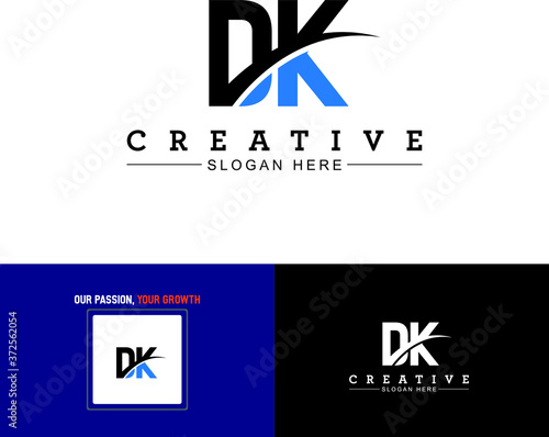 DK logo Template Design, dk Logo Letter Image For Business
