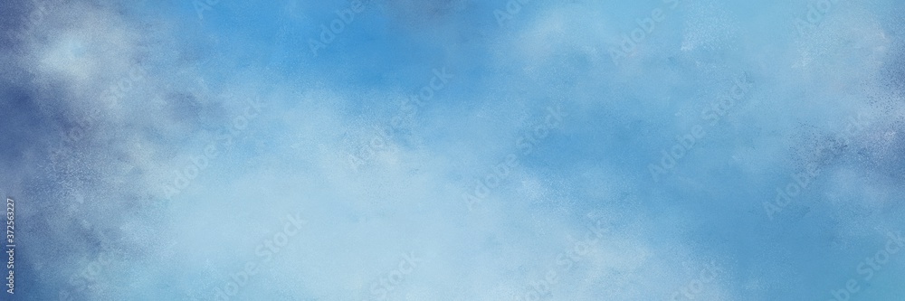 amazing abstract painting background graphic with sky blue, steel blue and light blue colors and space for text or image. can be used as horizontal background texture