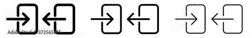 Login Logout Icon Black | User Log In Out Illustration | Account Access Symbol | Enter Exit Logo | Entrance Entry Sign | Isolated | Variations