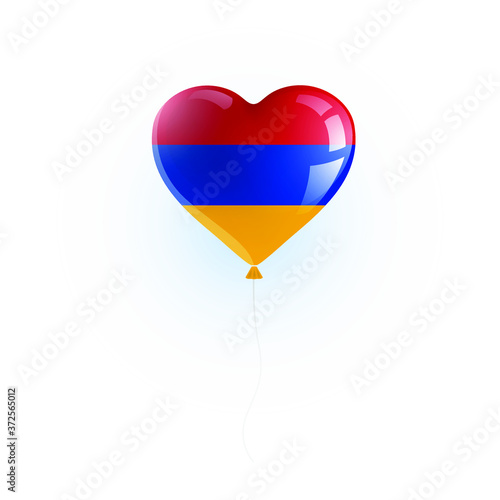Heart shaped balloon with colors and flag of ARMENIA vector illustration design. Isolated object.
