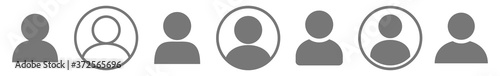 User Icon Gray Silver | Avatar Illustration | Client Symbol | Member Profile Logo | Login Head Sign | Isolated | Variations