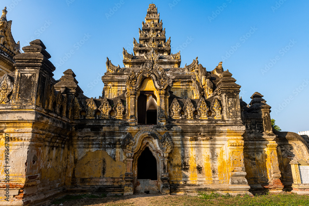 Myanmar, Mandalay Region, Inwa, Entrance of Maha Aungmye Bonzan Monastery Myanmar, Mandalay Region, Inwa, Entrance of Maha Aungmye Bonzan Monastery