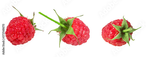Raspberries set  isolated on white background