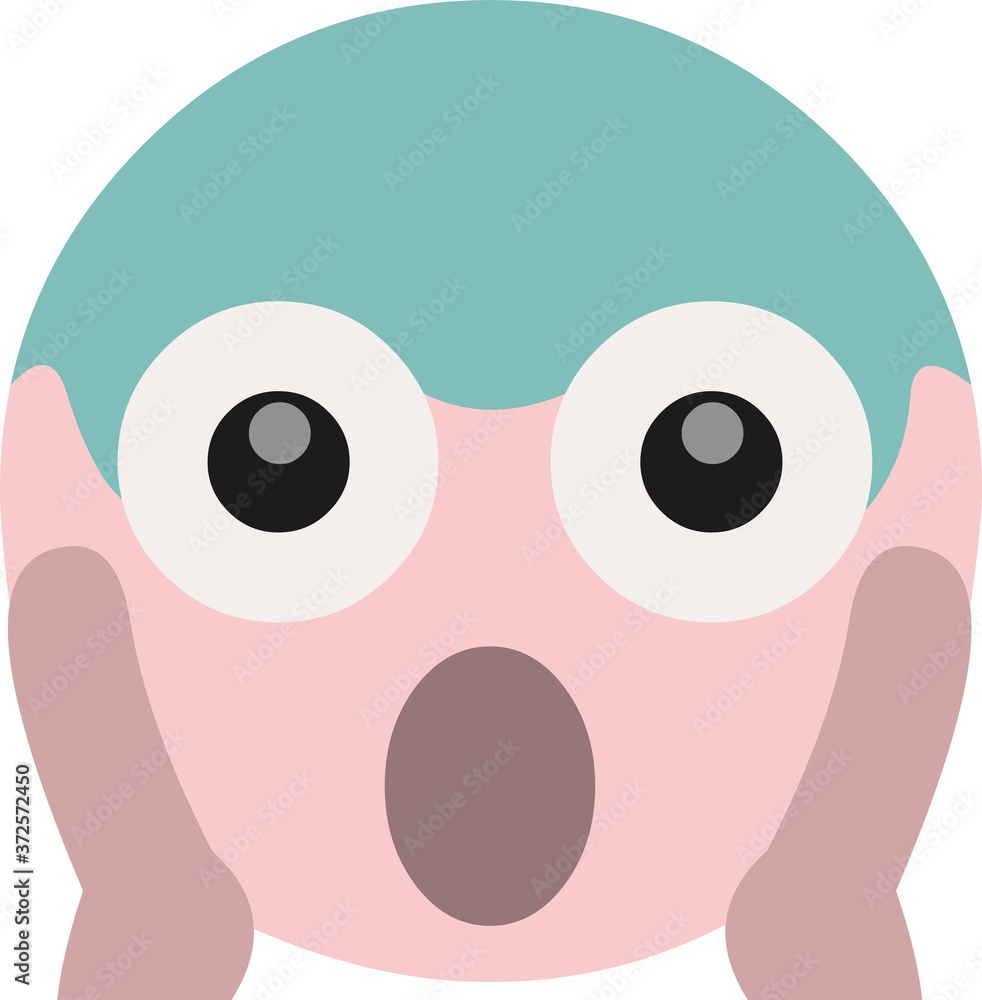 Vector illustration of emoticon with scared or surprised face Vector illustration of emoticon with scared or surprised face
