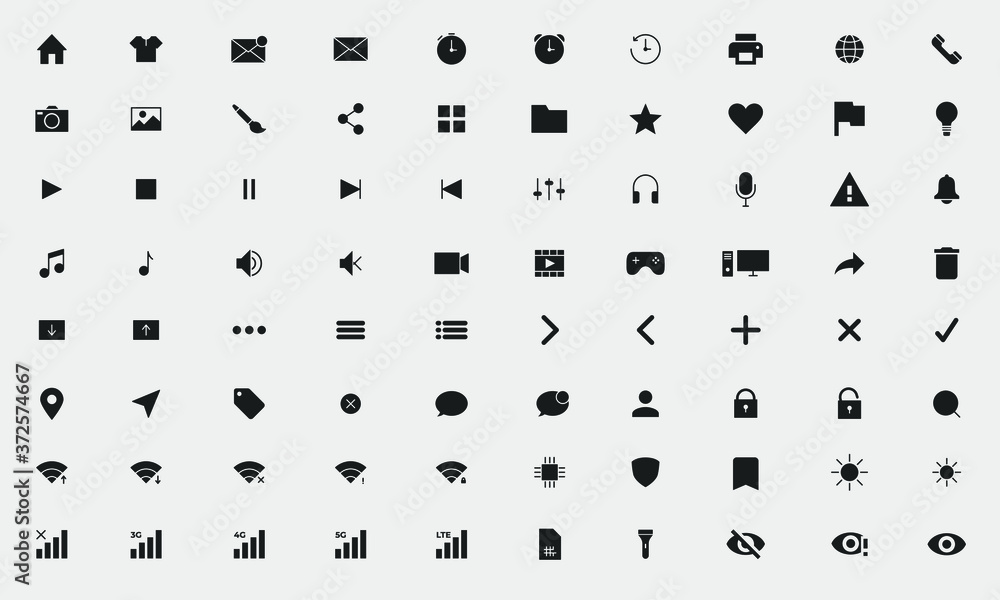 Web, application flat icons vector set Web, application flat icons vector set