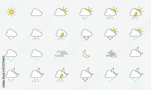 Weather icons set for app or website