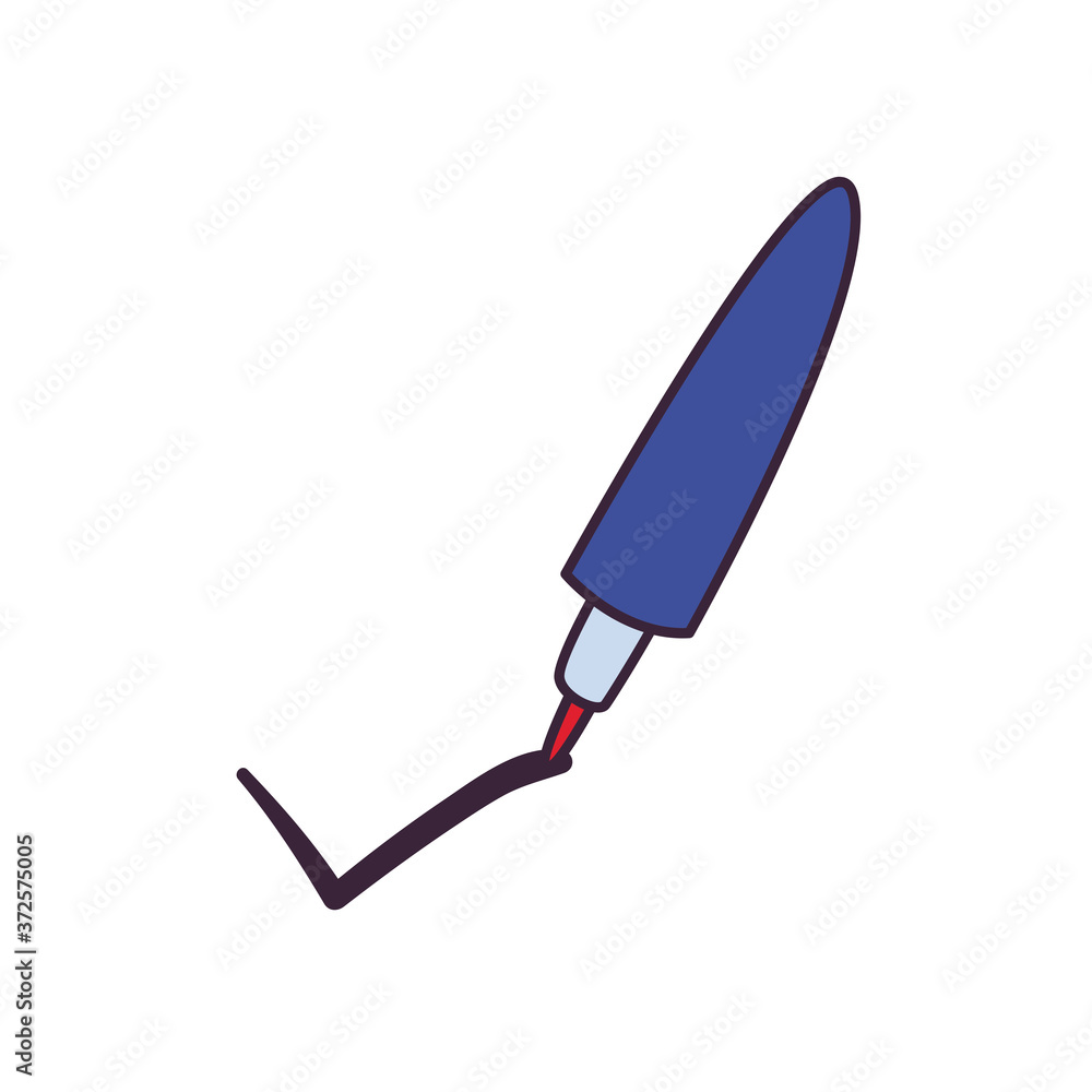 pen with check mark line and fill style icon vector design pen with check mark line and fill style icon vector design