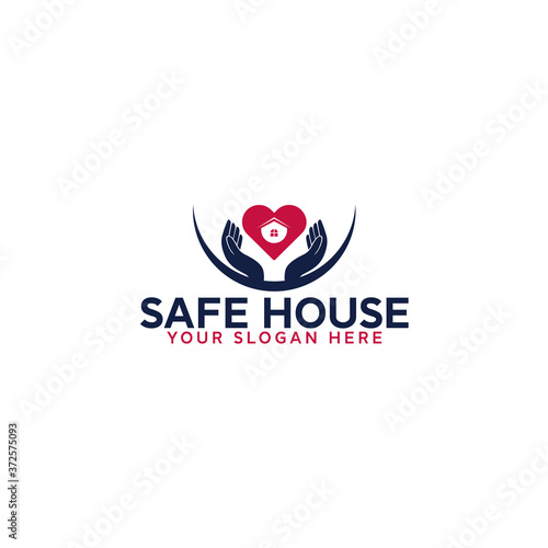 Safe House Vector Logo Design. Home Care Service Company Logo Design.