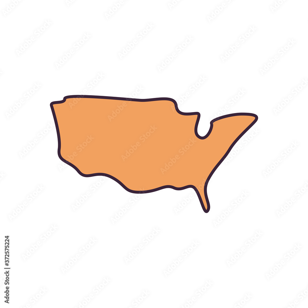 usa map line and fill style icon vector design usa map line and fill style icon vector design