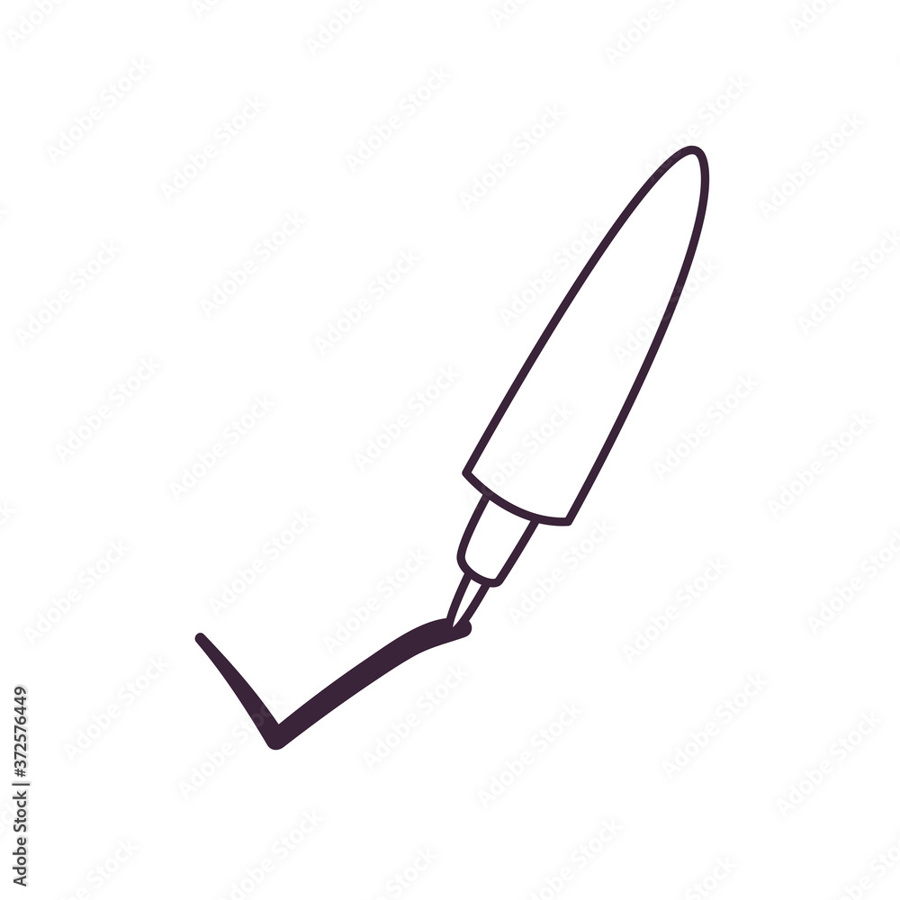 pen with check mark line style icon vector design pen with check mark line style icon vector design
