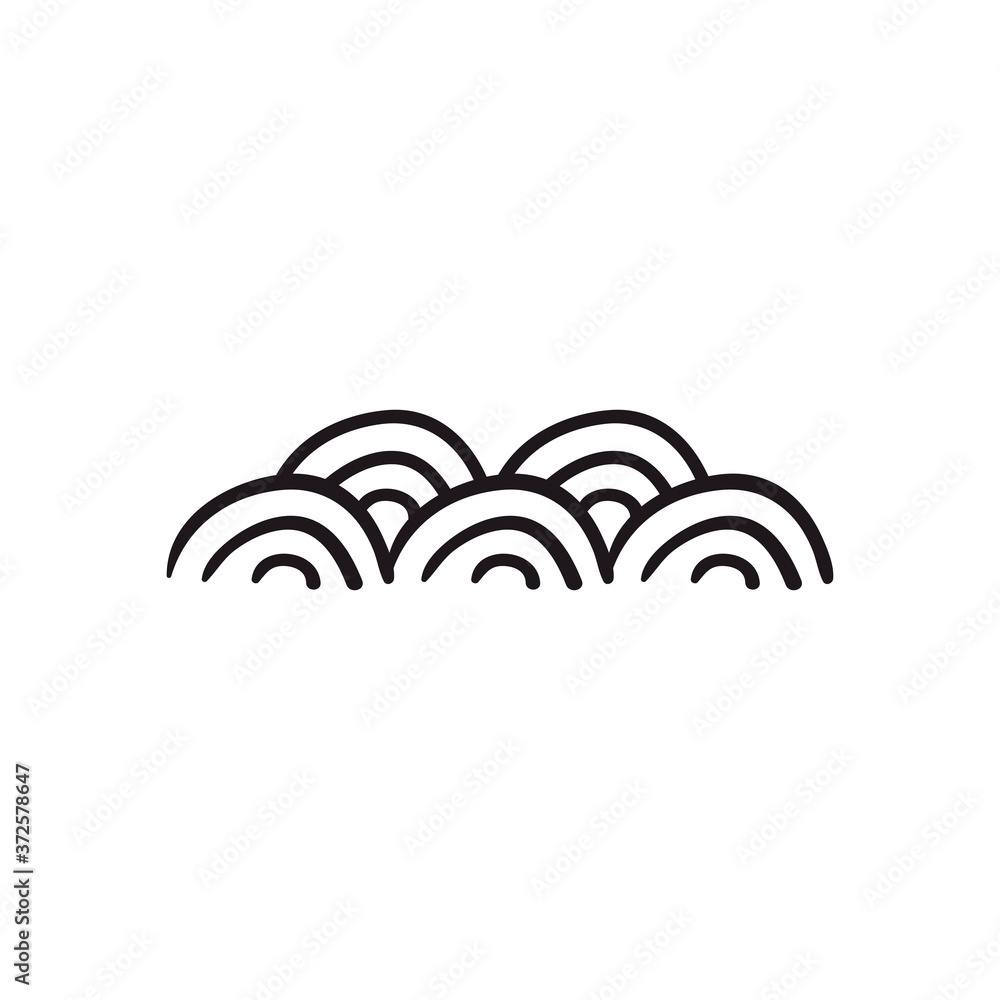chinese cloud line style icon vector design
