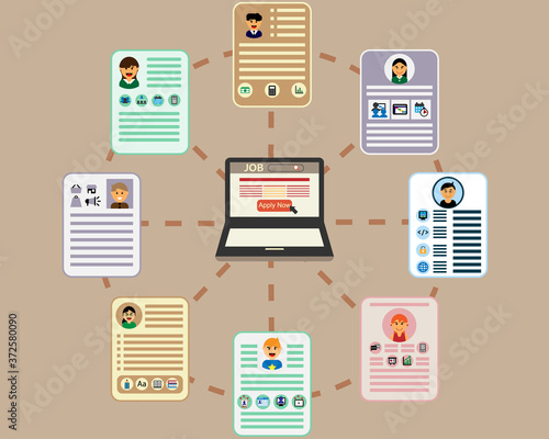 many resumes apply to job post vector
