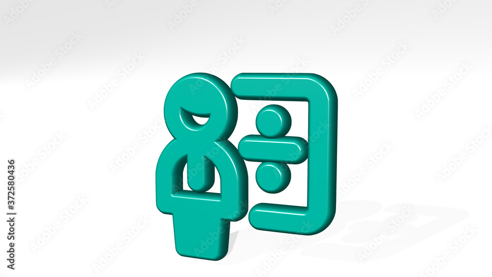 school teacher maths 3D icon casting shadow, 3D illustration for education and background school teacher maths 3D icon casting shadow, 3D illustration for education and background
